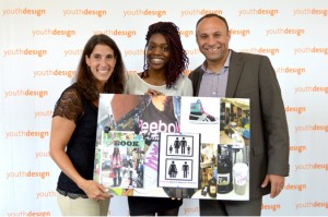 Competition Sponsors and Cause Consulting Principals Mark Feldman and Nikki Korn  with first place winner Nora Nwagu